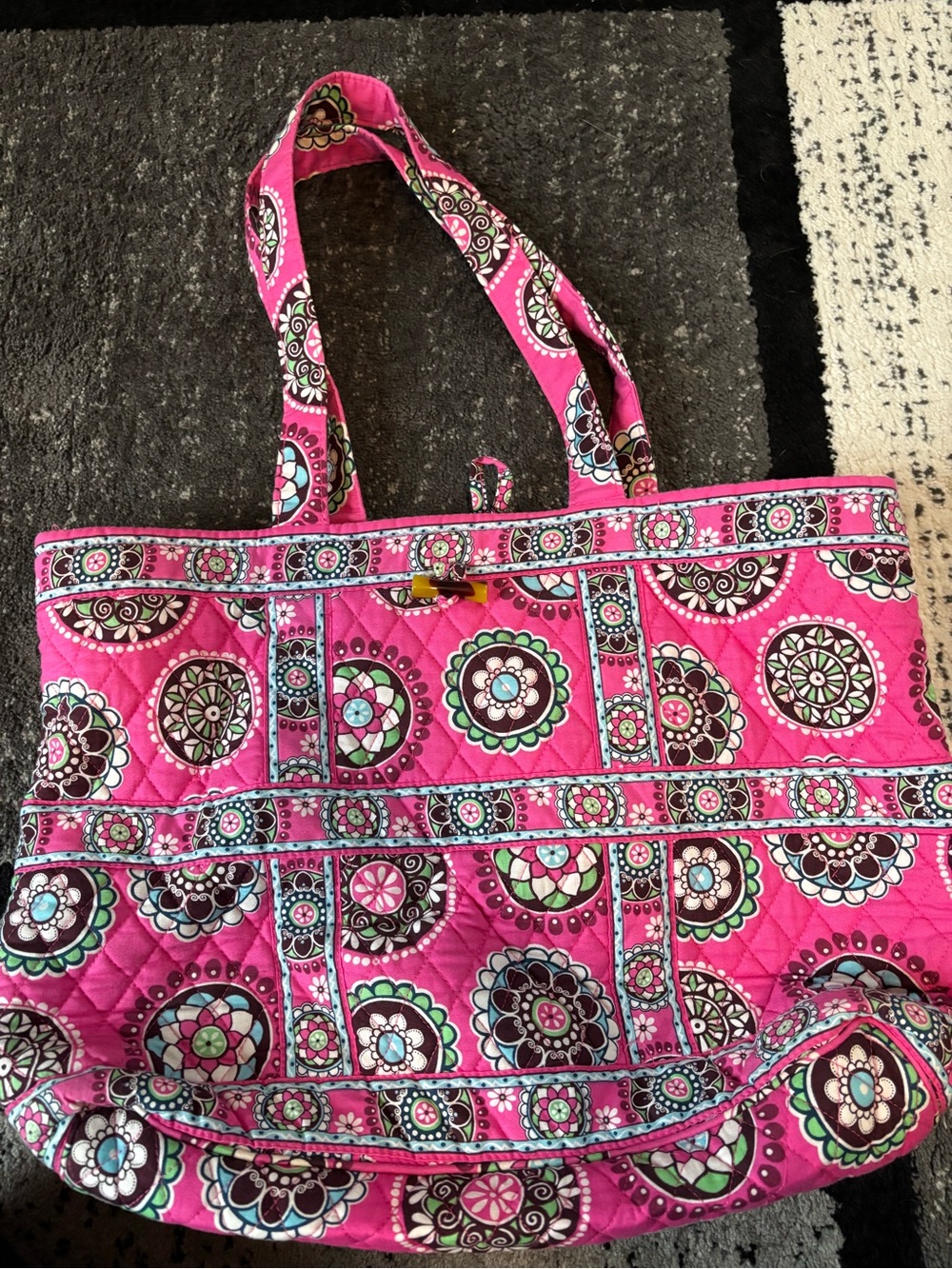 Vera Bradley Hot Pink Quilted Floral Medallion Tote